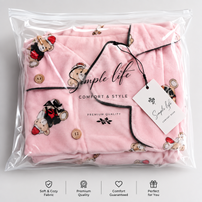 Pink Teddy Bear Fleece Pajama Set