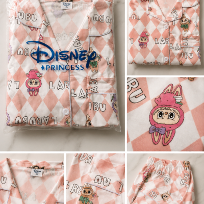 Pink Princess Checkered Pajama Set