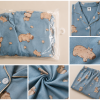 Blue Hippo Print Pajama Set
